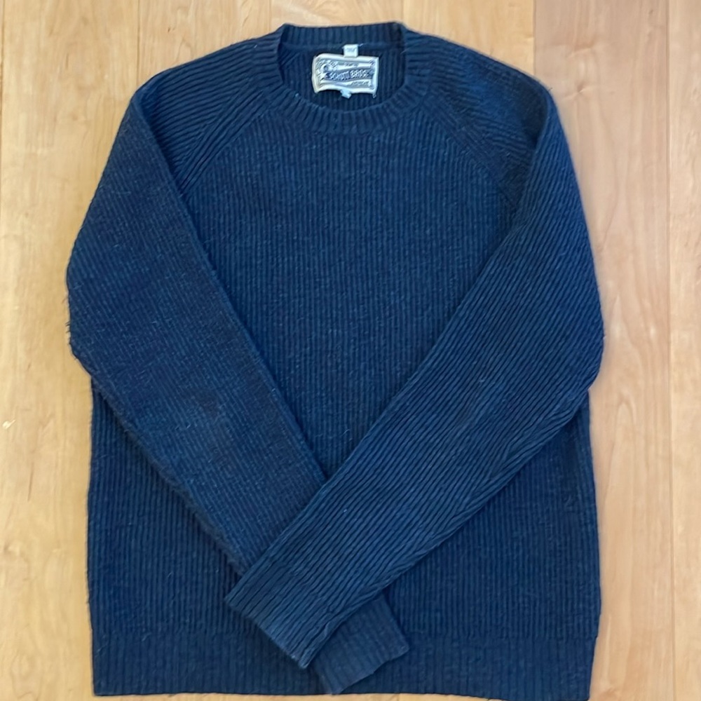 Schott NYC navy blue wool blend sweater (80% wool / 20% nylon)